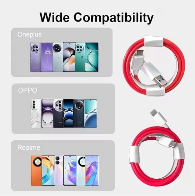 One Plus Fast 100W Original USB Type C Data Sync Fast Charging Charger Cable for One Plus 13,13s,13r,12,12r,11,11r,10,10r,10t,10pro,9,9rt,9r,9pro,8,8t,7t,7pro,Nord 5,CE5,CE4,CE3,CE2lite,4,3,2,2T view 3