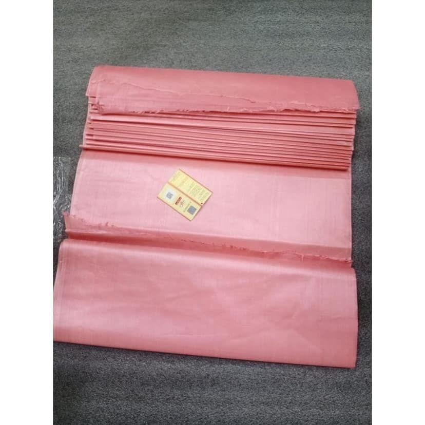 Silk Mark Certified Pure Tussar Silk Pink Fabric-7491