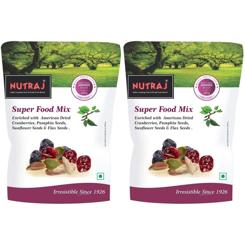 Nutraj Super Food Mix - American Cranberries, American Blueberry, Flax Seeds, Sunflower Seeds & Pumpkin Seeds view 3