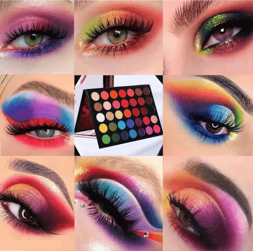 35 Shades Color Studio Pressed Powder Eyeshadow Palette Eyeshadow High Pigmented (Multicolor) Matte & Shimmery Finish view 4
