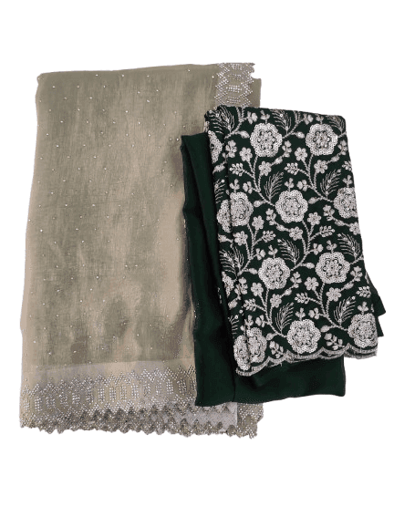 Green Georgette Embroidered Party Wear Palazzo Suit With Dupatta view 3