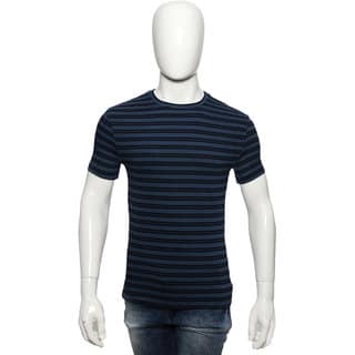 Red Line Navy Blue Stripes Crew Neck T-Shirt