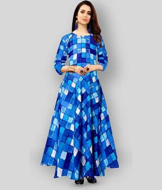 Frionkandy - Blue Rayon Women's A-line Dress ( Pack of 1 )