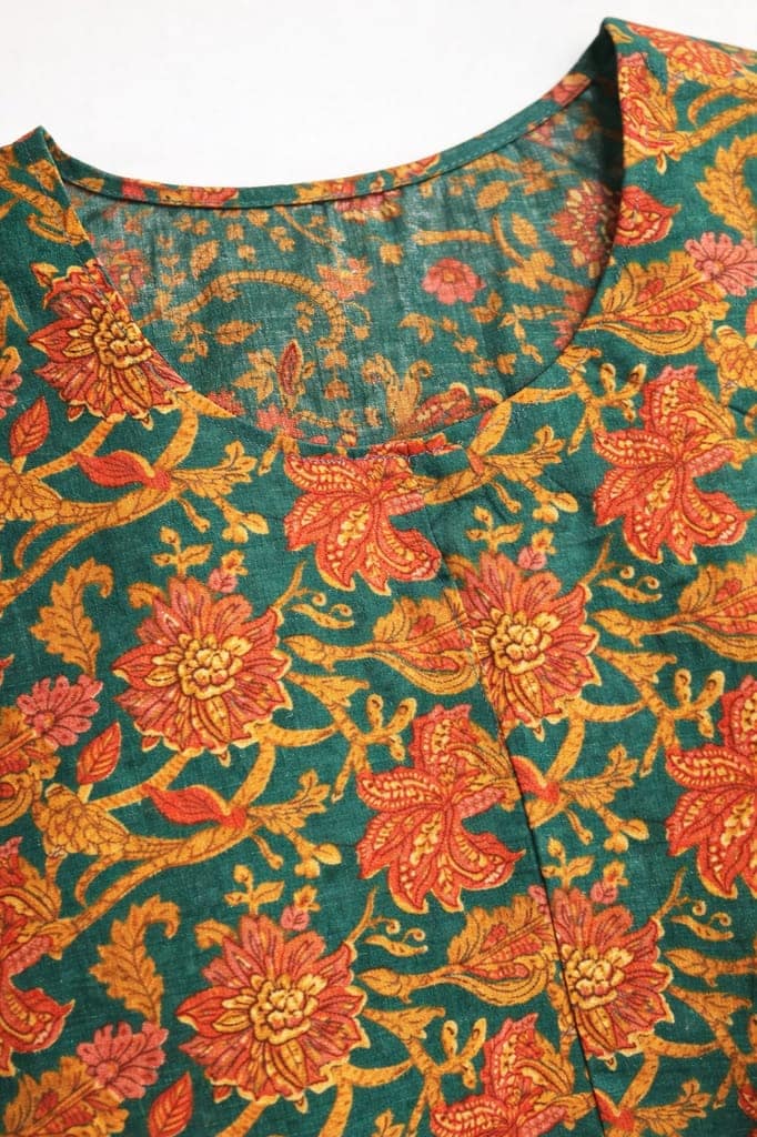 Women Cotton Printed Straight Kurti Pant Set | Floral Printed Kurta with Pant | Casual Daily Wear Ethnic Kurti Set for Women view 2