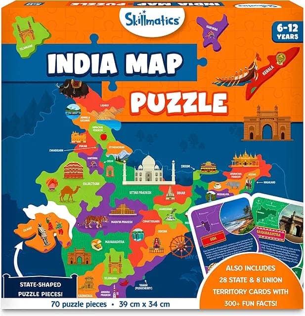 India Map Puzzle 70-Piece Educational Geography Puzzle view 3