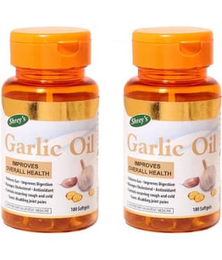 Shrey's Garlic Oil for Digestion, Skin & Immunity (Improves Overall Health) 200 no.s Minerals Softgel