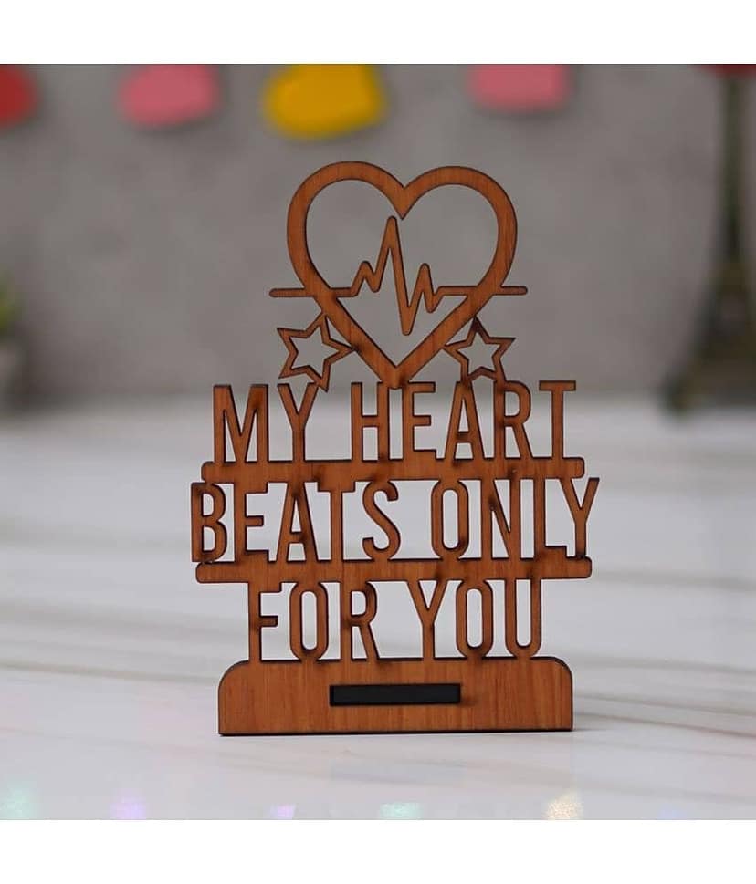 eCraftIndia Cadbury Dairy Milk Silk & A Wooden Showpiece Valentine Assorted Gift Set view 2