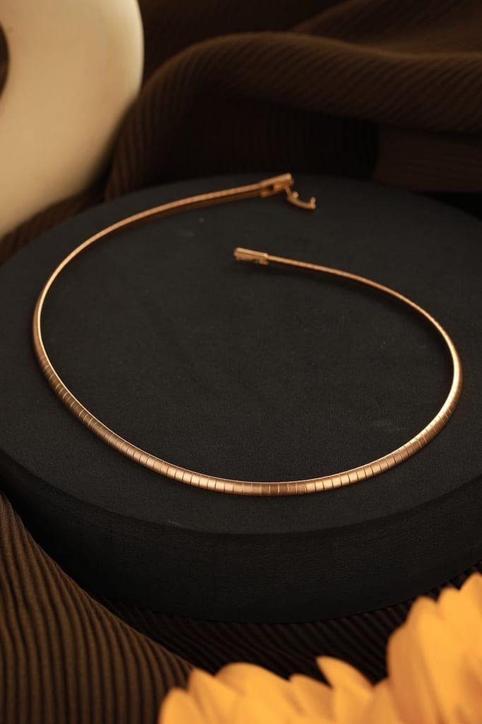 Anti-Tarnish Matt Gold Plated Snake Minima Collar Chain & Necklace view 2