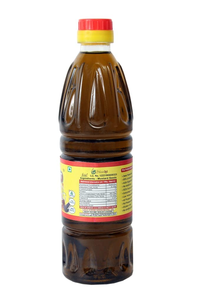 Pilot Cold Pressed Kachhi Ghani Mustard Oil, 500ML view 3