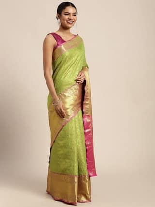 Women's Banarasi Silk Woven Saree With Unstiched Blouse Piece