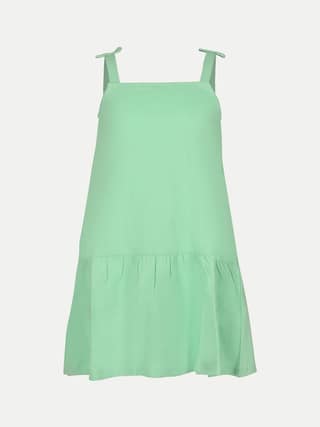 Girls Mint Solid Dress