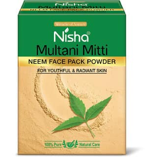 Nisha Neem Multani Mitti For Face (100g , Pack OF 3) | Natural Oil Control, Acne & Tan Removal