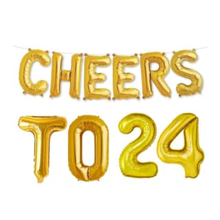 Balloonistics Cheers to Twenty Four Foil Balloon Combo Number 24 Foil Balloon for Birthday and Anniversary