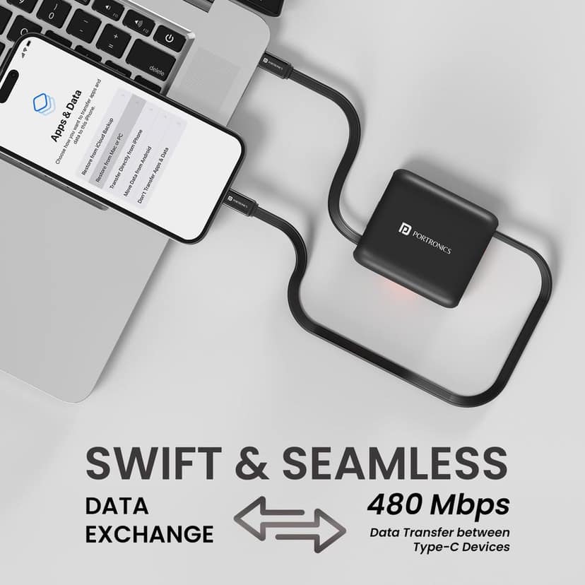 Portronics Snapcase 5 60W Multifunctional Fast Charging Data Cable Kit view 3