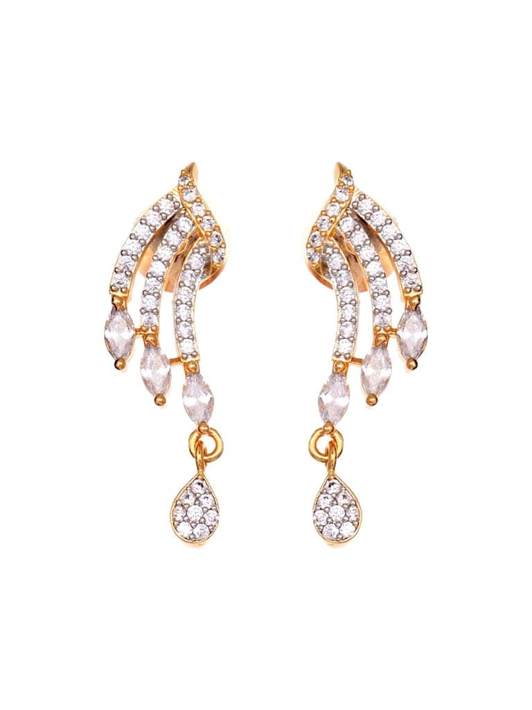 Gold Dual Toned White AD Studded Contemporary Mangalsutra Set view 7