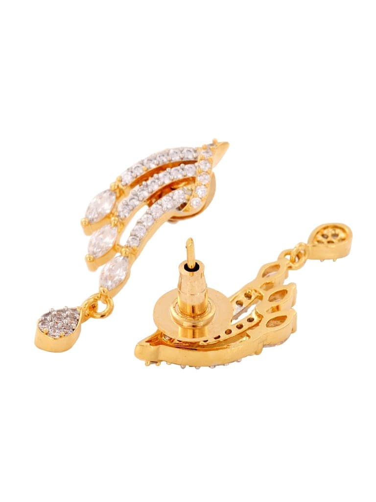 Gold Dual Toned White AD Studded Contemporary Mangalsutra Set view 9