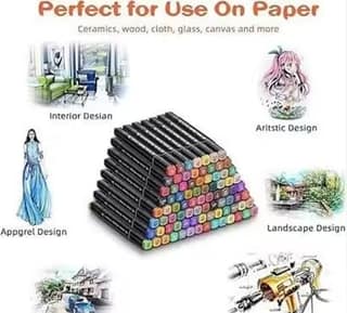 48 Pcs Dual Tip Marker Pen Set with Carry Case | Non-Toxic Multicolor Drawing & Sketch Markers for Kids & Adults