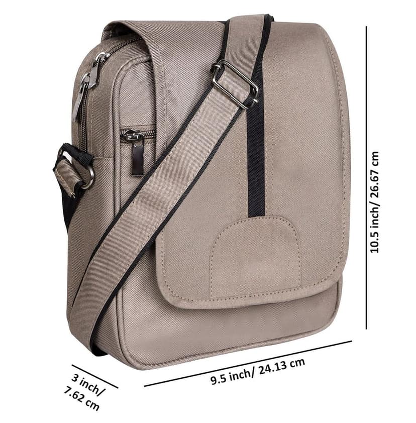 Mink Grey Casual PVC Coated Matty Fabric Cross Body Sling Bag For Men SL10 view 2