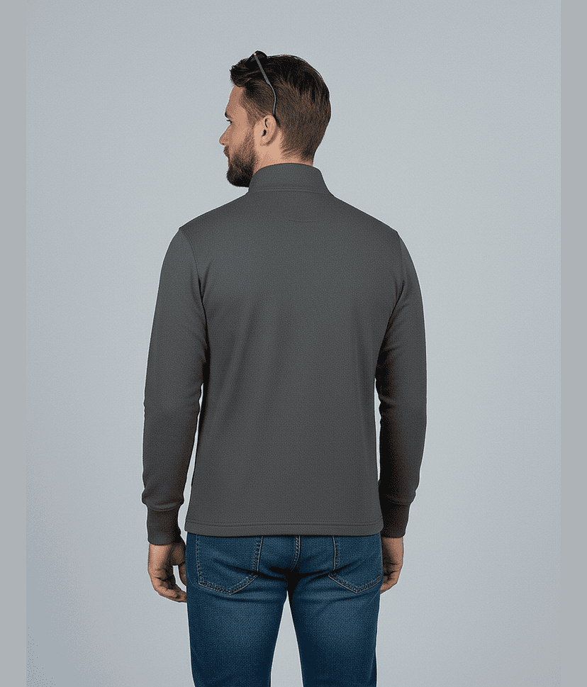 VILLAIN Nylon Turtle Neck Men's Sweatshirt - Grey ( Pack of 1 ) view 2