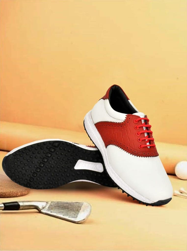 HITCARO Men's Proffessional Leather Golf Shoes | Lace-Up | Waterproof | Comfortable | Breathable view 2