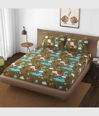 Apala Microfiber Double Bedsheet ( Brown )