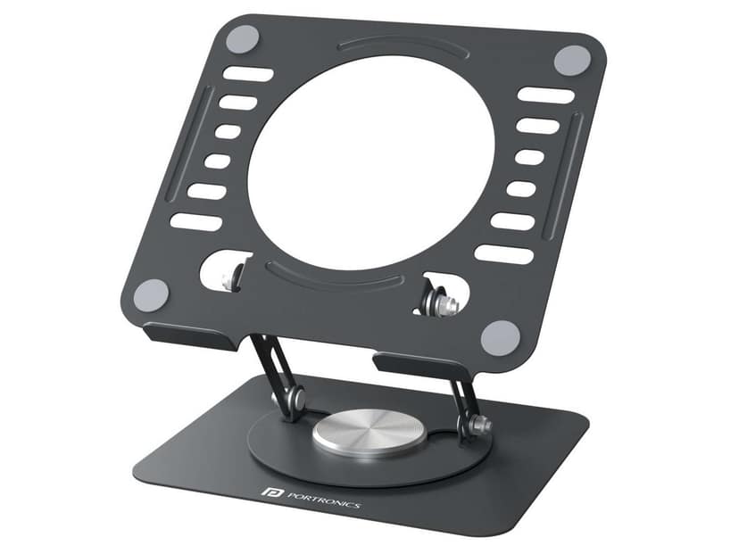 Portronics My Buddy K9 Lite Multi-Angle Adjustment, Ventilated Board, Anti-Slip Silicone Pads, Up to 15.6’’ Laptop Support