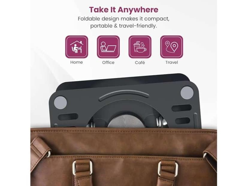Portronics My Buddy K9 Lite Multi-Angle Adjustment, Ventilated Board, Anti-Slip Silicone Pads, Up to 15.6’’ Laptop Support view 3