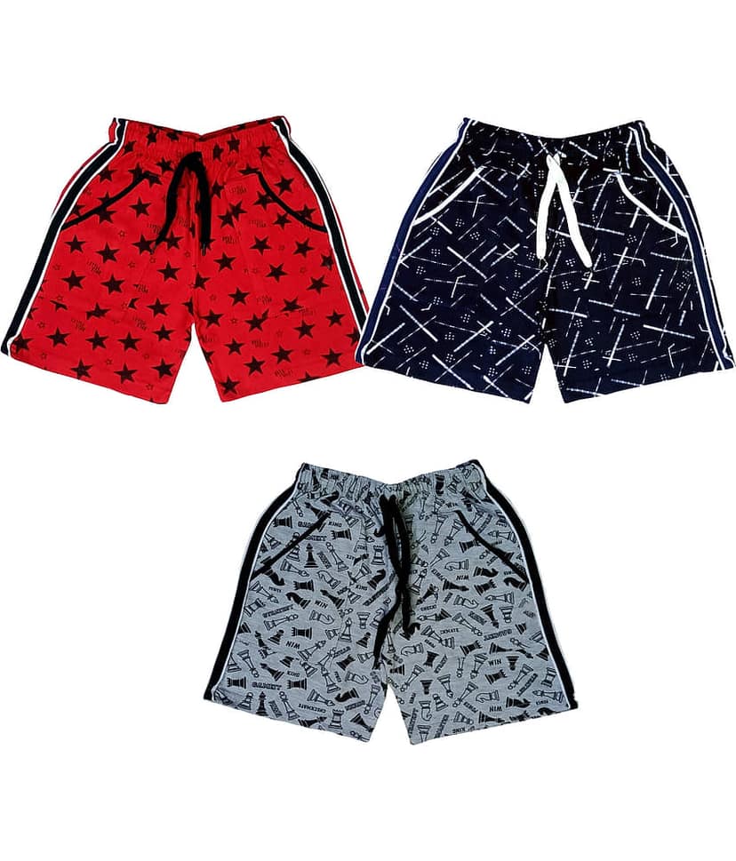 atlans Pack of 2 Cotton Blend Shorts For Boys ( Gray )