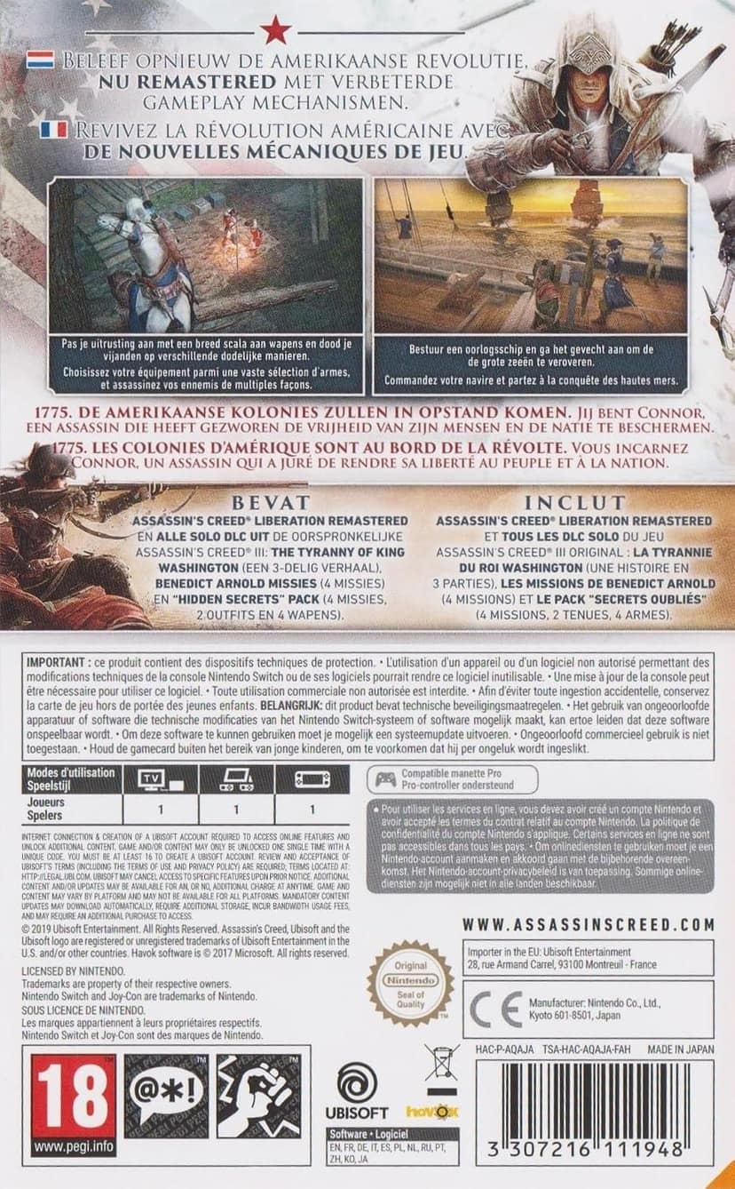 Nintendo Assassin's Creed III Remastered + Assassin's Creed Liberation Remastered | Nintendo Switch view 2