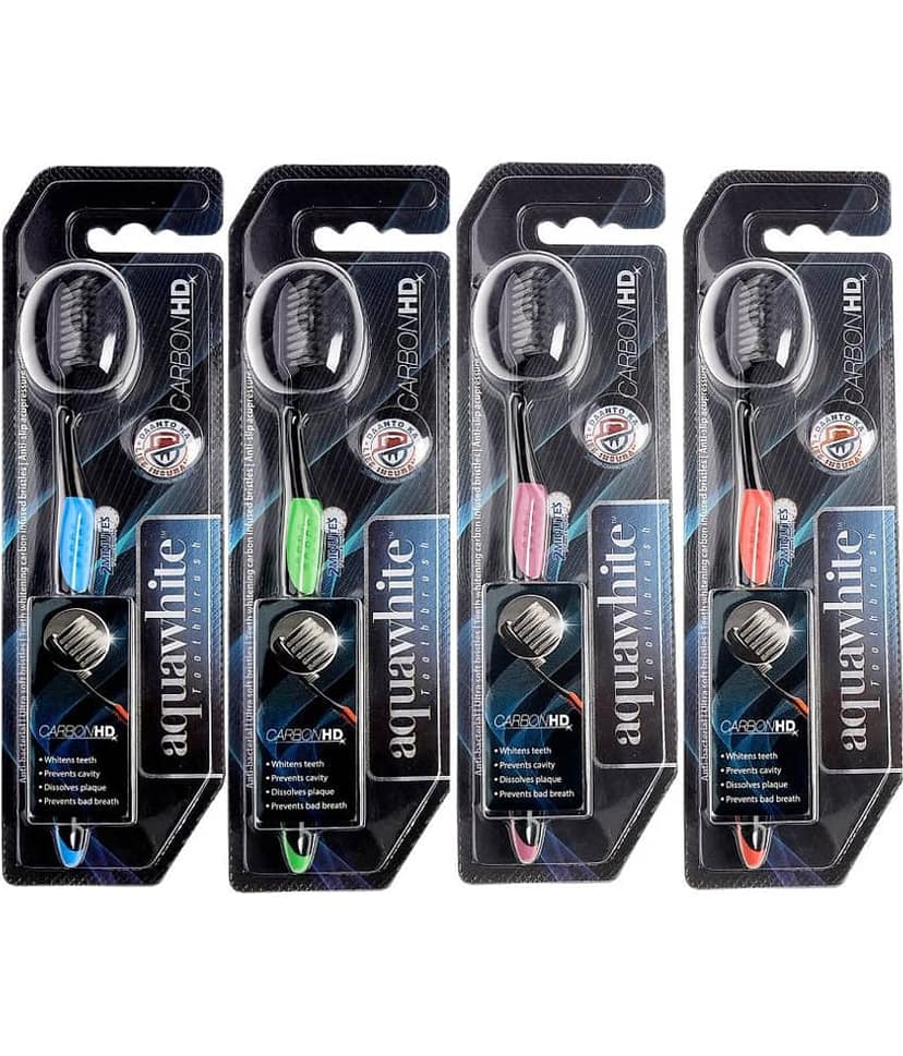 aquawhite Carbon HD Toothbrush Pack of 4