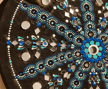 Handmade Blue Dot Art Mandala Wall Hanging for Home Decoration view 2