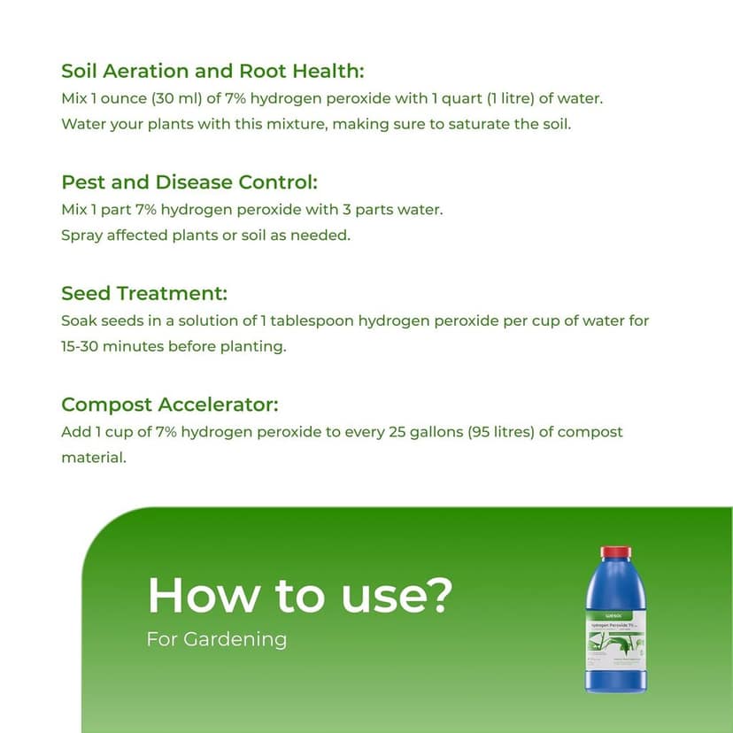 Wesol Hydrogen Peroxide for Plants Hydroponics Gardening Farming Food Grade 7.6% w/w 1 Litre Pack | Best for Cleaning Disinfectant Sterilization view 6