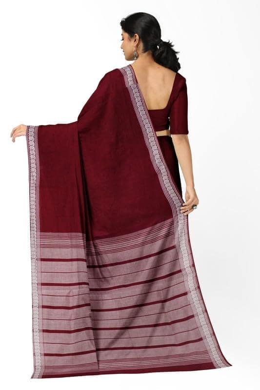 APCO Handloom (A Andhra Pradesh Govt Emporium)- Women's Traditional Pure Handloom Bandar/Polavaram Red Cotton Saree | PBS0078 view 3
