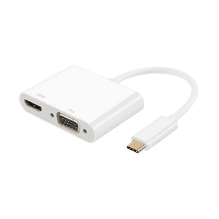 Type-C TO HDMI + VGA, USB C to HDMI 4K+VGA Adapter (Thunderbolt 3 Compatible)
