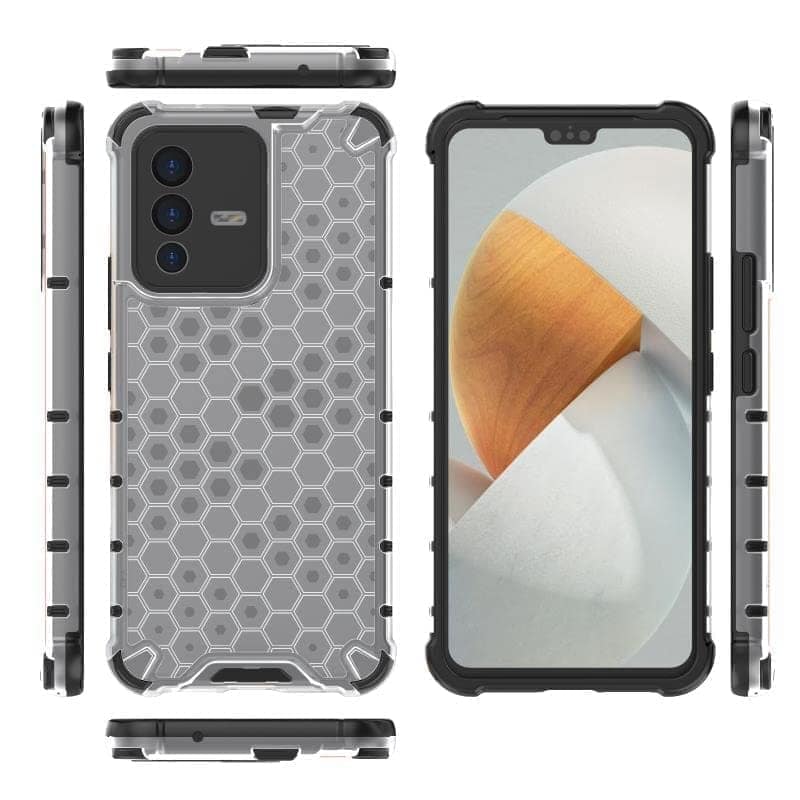 Faircost Hybrid Shockproof Back Cover for Vivo V23 PRO Hard Outside Soft Inside- (Polycabonate::Transparent) view 3