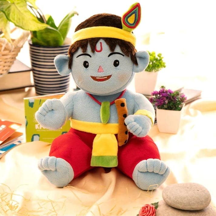 Panda's Box Mantra Chanting Baby Krishna (28 CM) | Musical Soft Plush Toy | Best Gift for Infants, Toddlers & Babies view 2