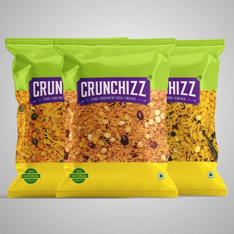 CRUNCHIZZ - 3 in 1 - NAMKEEN MIXTURE COMBO I Spicy, Crunchy, Authentic I No Artificial Additives I Perfect Tea-Time Bites I SPICY, SWEET & BOMBAY Mixture I 250 Grams Each I Total 750 Grams