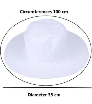 White Wide Brim Cotton Bucket Sun Hat (Pack of 2)