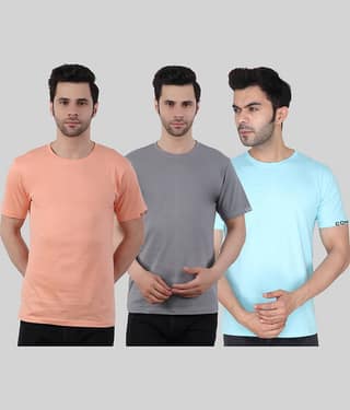 Comey Pack of 3 100% Cotton Regular Fit Men's T-Shirt ( Multicolor )