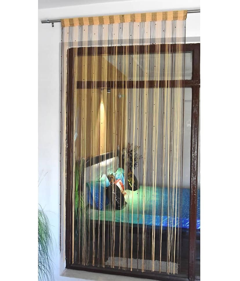 Homefab India Solid Semi-Transparent Rod Pocket Door Curtain 7ft (Pack of 1) - Maroon view 2