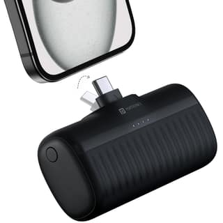Portronics Power Pebble 5000mAh 20W Fast Charging Nano Powerbank, in-Built Foldable Type C Input/Output Pin, Type C PD Output, LED Battery Indicator, Compatible with Type C Smartphone,iPhone(Black) Portronics Power Pebble 5000mAh 20W Fast Charging Nano P
