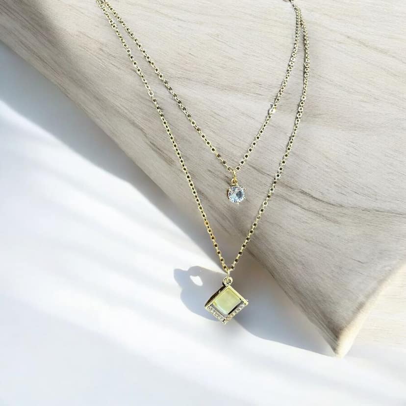 Double Line Chain Necklace - Minimalist Chic"- By AMIT CHAUHAN AND SONS view 2
