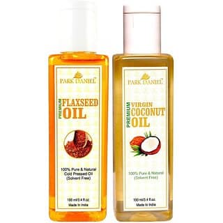 PARK DANIEL Premium Flaxseed oil and Coconut oil combo of 2 bottles of 100 ml (200ml) Hair Oil (200 ml)