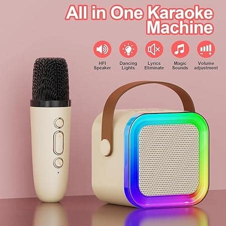 Buy K12 Bluetooth Karaoke Speaker with Wireless Mic & RGB Lights | Portable Party Speaker view 2