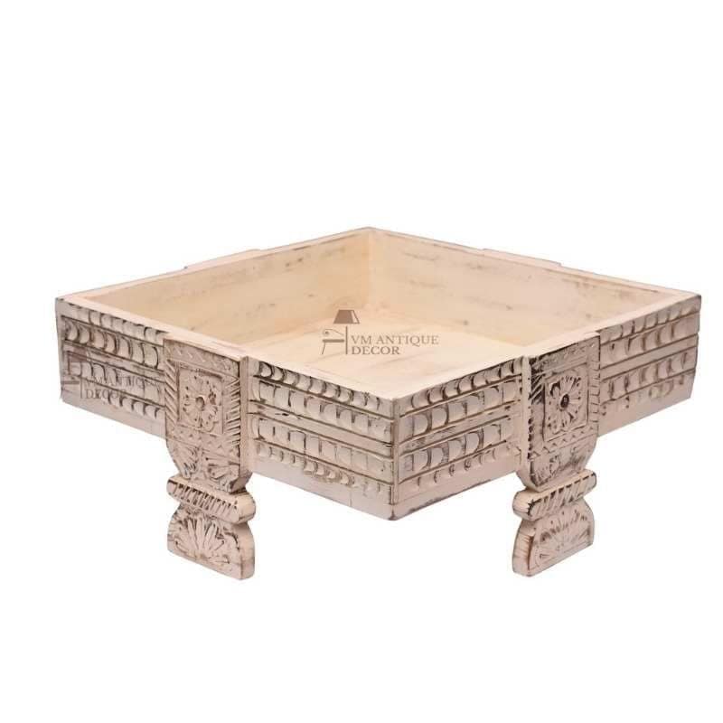 Unique Wooden Square Coffee Table view 2