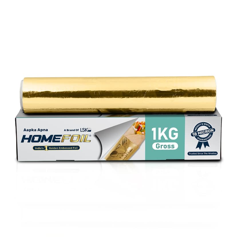 HOMEFOIL 1 Kg Gross Golden Embossed Alum Foil