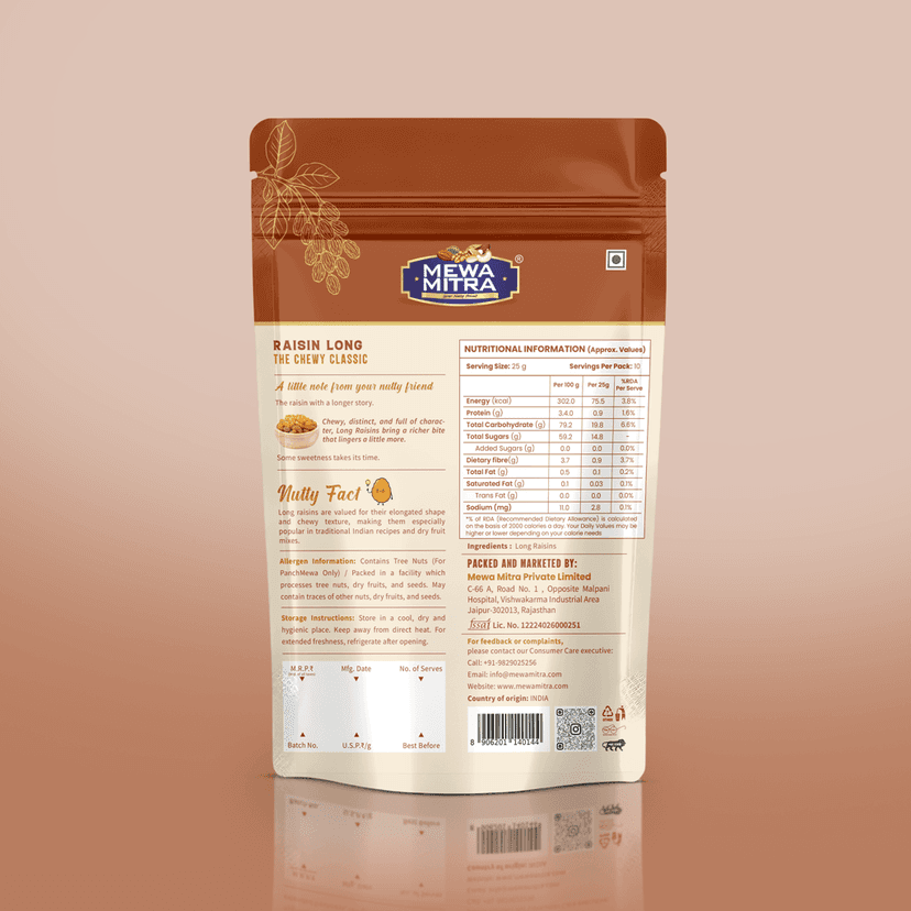 MewaMitra Premium Long Raisins 250g | Long Kishmish | Naturally Sweet Dry Fruits view 2