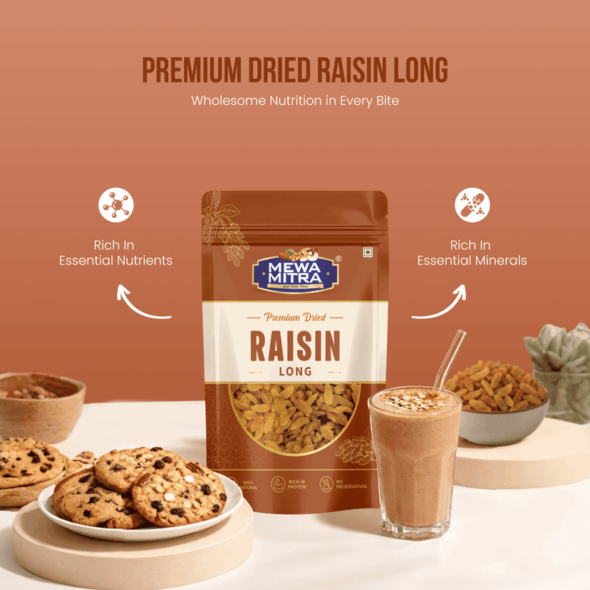 MewaMitra Premium Long Raisins 250g | Long Kishmish | Naturally Sweet Dry Fruits view 3