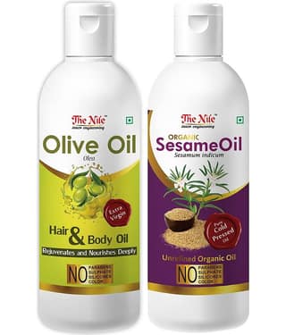 The Nile Olive Oil 150 ML + Sesame Oil 200 ML Hair Oil 350 mL Pack of 2