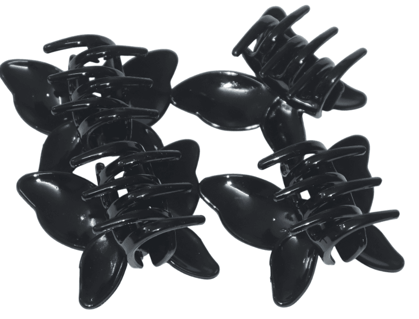 Black Butterfly Mini Hair Claw Clips for Women & Girls (Pack of 4) view 4